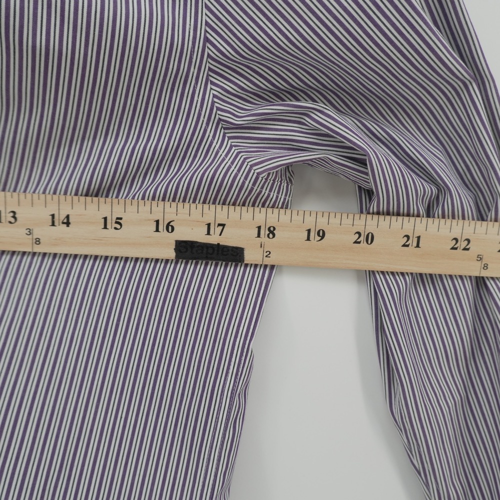 Lauren Ralph Lauren Button Down Womens S Purple Striped Non-Iron Cotton Shirt - Picture 7 of 8